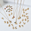 Personalized Letter Birthstone Necklace